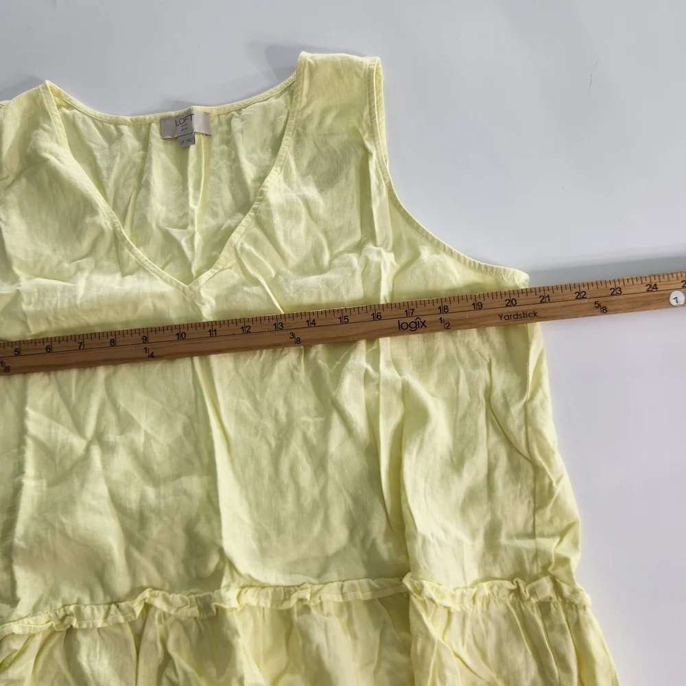 Loft Outlet Women's Top Blouse Size LP Petite yellow Sleeveless linen blend 01 - Picture 5 of 6